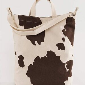 BAGGU Brown and Cream Cow Tote Bag